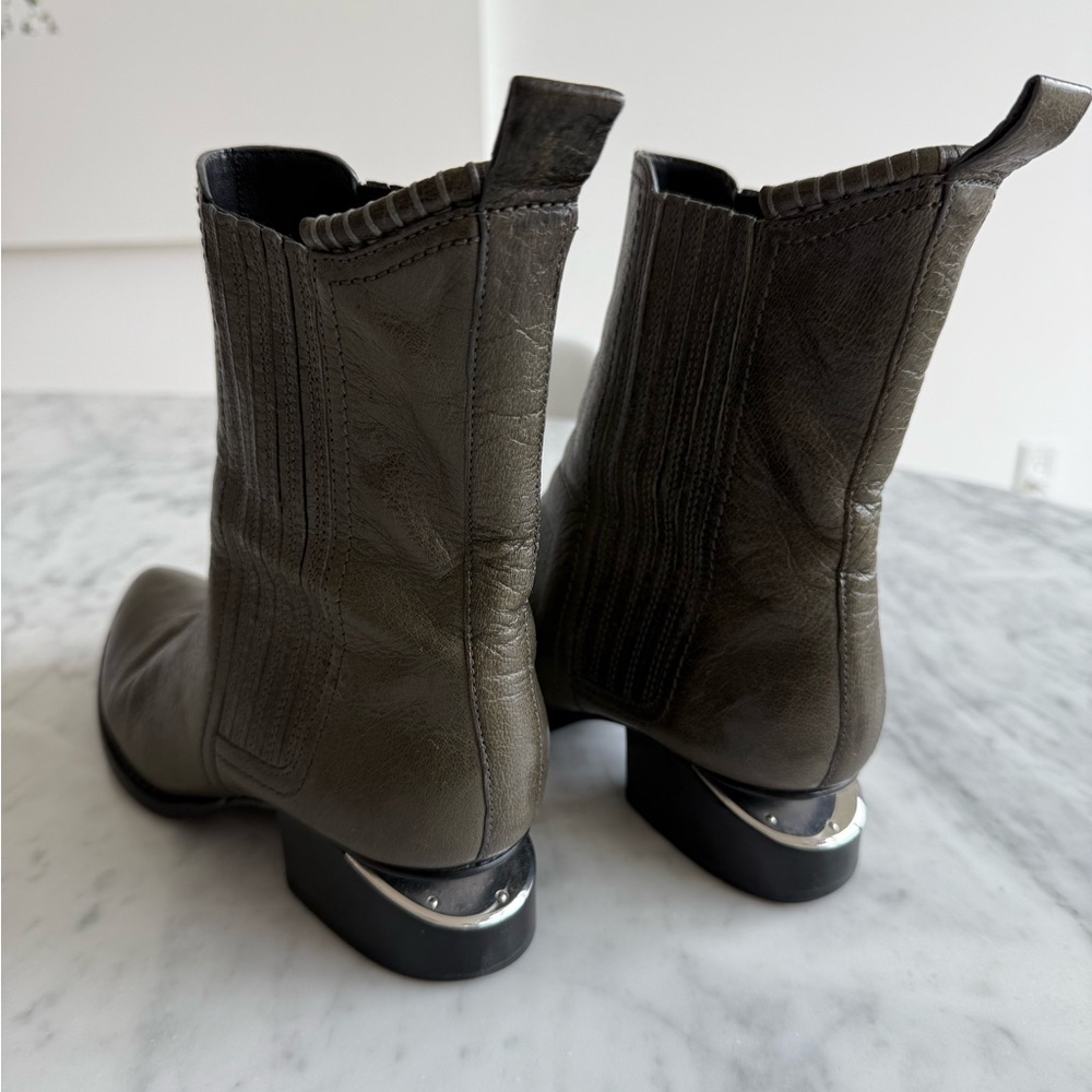 Authentic Alexander Wang Gray Leather Ankle Boots